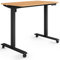 ESMART Germany ETX-121BM 100x60cm Ahorn Dekor Ergonomischer Steh-Sitz-Schreibtisch auf Rollen Stufenlos elektrisch höhenverstellbar 78,5-128,5cm 3 x Memory USB Ladeport Aktivitätserinnerung