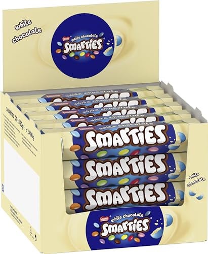 Nestlé SMARTIES White Chocolate Riesenrolle, bunte Schokolinsen, Hexagonrolle 20er Pack (20 x 120g)