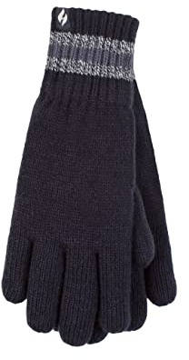 HEAT HOLDERS SOCKSHOP Mens Cedar Stripe Cuff Gloves Pack of 1