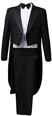 Herren-Smokinganzüge, schmale Passform, formelle Zaubershow, Kostüm, Frack, Jacke, Cosplay, Kostüm, Jacke, Prinz-Party, Smoking, Stickerei, Blazer Mäntel, Schwarz , XL