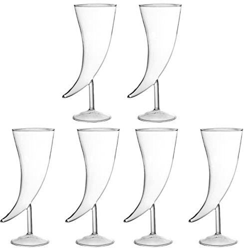 RAKUTE 6 Stück Cocktailgläser mit Mondform und Stiel Cocktailgläser Champagnergläser Cocktailgläser Ox Krug