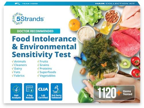 5Strands Lebensmittel- & Umweltempfindlichkeitstest für Erwachsene & Kinder, 855 Artikel getestet, Kids Intolerance Testing Kit, at Home Hair Analyse, Ergebnisse in 5 Tagen