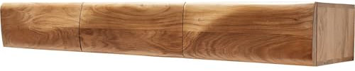 Table TV New Live Edge Acacia Naturel 145 cm 3 Portes flottantes Meuble TV