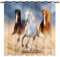 YUANZU Pferd Vorhänge DREI Pferd mit Lauf Galopp in Wüste Ösen Gardinen mit Blickdichte Vorhang Kälteschutz Blackout Curtain Wohnzimmer Schlafzimmer Verdunkelung Fenster, 2 Stück, H 160 x B 106 cm
