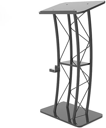 YNAYGDIUGD Acryl Konferenzkanzel Podium, Mobil Schreibpult Stehtisch Pult Laptoptisch, Klare Präsentationspodien Für Kirchen,Für Kirche, Hochzeit, Gesellschaft (Color : Nero)