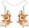 DOWAY Acryl Siberian Husky Chihuahua Beagle Dackel Yorkshire Terrier Mops Hund Ohrringe Hanging Dangle Drop Pet Schmuck für Damen Mädchen Kinder Charme Geschenk (Corgi)