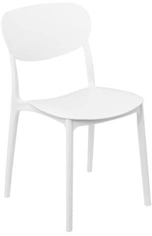 5 five simply smart 5five – Stapelbarer Stuhl Plasta Weiß – Klares und funktionales Design – Leicht zu reinigen – Praktische Aufbewahrung – Platzsparend – Küche