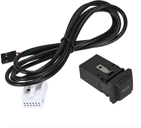 Adattatore di interfaccia interruttore AUX durevole per auto in presa con cablaggio per RCD510 RCD310 RNS315 5 MK5 Golf 6 MK6 cavo AUX per auto