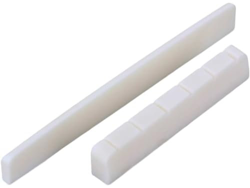 Set di Ricambi in Osso per Chitarra Classica e Acustica a 6 Corde: Parti di Dado e Sella per Chitarra, Ponte in Osso, Accessori di Qualità 52x6x9mm & 80x3x9mm.