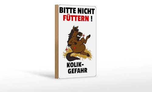 FEMER Holzschild Hinweis 12x18 cm Bitte Nicht füttern Pferd Kolik