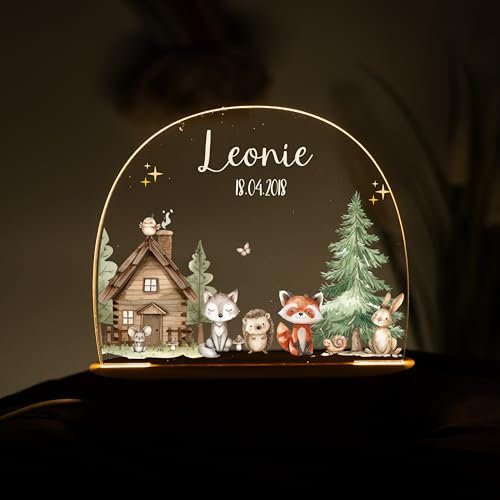 Kidsmood – Nachtlicht für Baby & Kinder – Dimmbare Nachtlampe mit Weihnachtsmotiv & Namen – Personalisierte Geschenke zu Weihnachten - Weihnachtsdeko für Kinderzimmer und unter dem Weihnachtsbaum