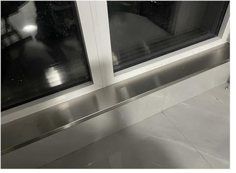 Fensterbank Abdeckungen Für Fenstersimse Rostfreier Stahl, Heim Und Gewerbe Fensterbänke Innen Außen Fensterbankabdeckungen, Zuschneidbare Fensterbankschutzvorrichtung ( Color : W 18cm/7in , Size : 60