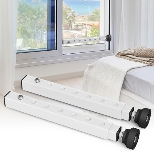 WooFog (Kurz) Fenster-Sicherheitsstange verstellbar, Fensterstangen innen Sicherheitsstange für horizontale Schiebefenster, Fensterschlösser für Fenster nach oben und unten, ausziehbar von 27,9 cm bis