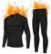 AMZSPORT Schwarzes Thermounterwäsche Set für Herren, Ideales Winter-Set zum Skifahren und Laufen, Enthält Atmungsaktive Funktionsunterwäsche sowie eine Thermohose, Schwarz XL