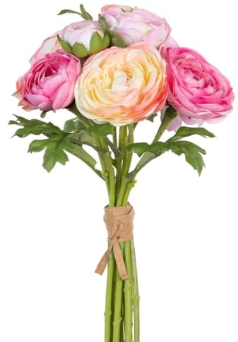 BigBuy Home Bouquet Vert Rose Roses 20 x 20 x 35 cm