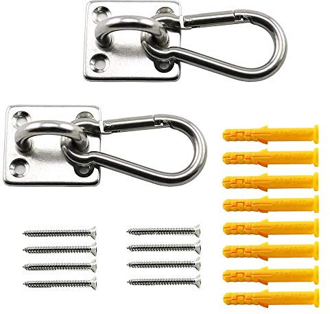 Aflytep 2 Set M6 Ceiling Wall Mount Hanging Hardware Fitting Set U-Shaped Hooks for Yoga Hammock Swings Marine Yacht Accessories