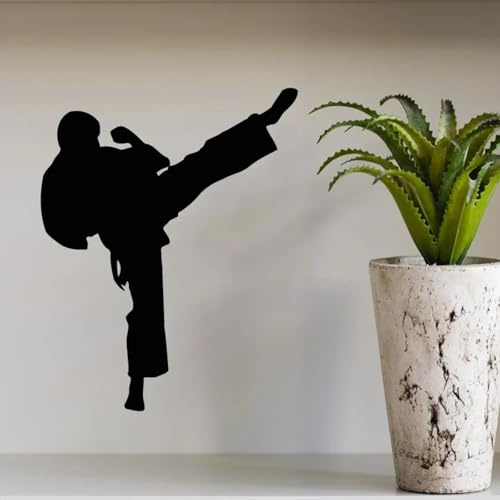SABORR Vinyl Junge Wandaufkleber Taekwondo Gym Sport Kampfsport Home Gym Aufkleber Wohnzimmer Dekor