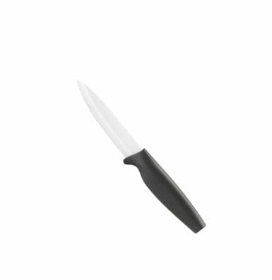 Brandani 52397 Coltello Frutta Ceramica con Coprilama e Manico Soft Touch Nero - 20.5 cm - Perfetto per Frutta e Verdura