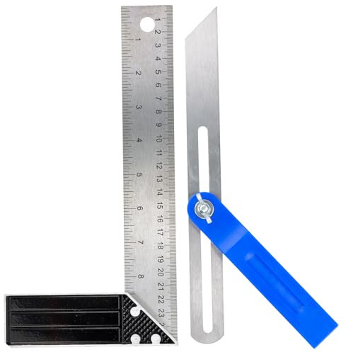 Aomhrek Multifunktions-Vierkant-Set, 10/250mm Kombinationswinkel Set, Präziser Presch Winkelschmiege, Schlosserwinkel, Zimmermannswinkel und Schreinerwinkel, Professioneller Anschlagwinkel