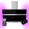 Campana extractora de 80 cm | Campana de pared con altura vertical | acero inoxidable | vidrio negro | WiFi | apagado automático | Iluminación LED RGBW | Control táctil | HERMES8005SM