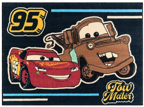 Gertmenian Disney Pixar Cars Teppich für den Innenbereich, 3 x 5 cm, rutschfest, ideal für Kinder im Schlafzimmer, Spielzimmer, Klassenzimmer, Kindergarten oder Spielbereich – Tow Mater Friends, Braun