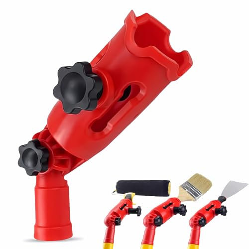 Extension Pole Attachments, Multi-Angle Paint Brush Extender Holder Universal Paint Brush Extension Handle Paint Edger Tool for Most Rollers Brush Scrapers