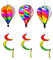 Girouette Mongolfière, 3X Girouette Ballon À Air Chaud, Coloré Moulin À Vent Montgolfière, Sculptures Cinétiques À Vent Décoration À Suspendre pour Anniversaires, Mariages, Événements
