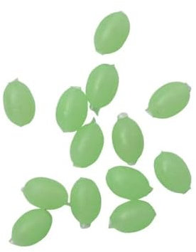 Tronixpro Oval Beads Hard 3x4mm Qty 100 Lumi | Sea Fishing Glowing Attractor Beads | Green Glow | For Rig Making | Hook Length Attractors | Ideal for Night Fishing | Bream, Whiting, Flatfish