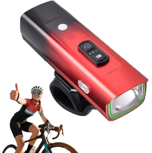 Dirt Bike Headlight, Bright High Lumen Bicycles Lights, High Lumen Bright Bike Lights with Power Display, for Home Camping Backyard Travel, Night Riding Accessories Hiking Work Fishing (Red)