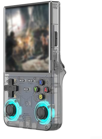 Yuanpgky 128GB R36 Ultra Handheld Game Console Featuring 4.0-Inch HD Display, Retro Gaming Device with ABS Construction(Black)