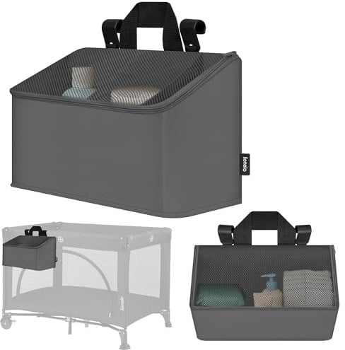 Lionelo Sidepocket Medium Kinderbett-Organizer, Hängender Bett-Organizer | Wickeltisch, Windeln, Babytücher, Für Kinderzimmer, 43x15x23 cm
