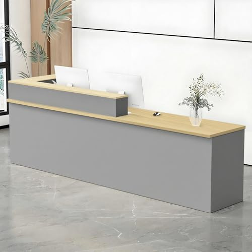 ZRBDDEF Empfangstheke, Moderne Kassentheke, Rezeptionstresen für Büro, Salon, Boutique, Geschäft, Ladentheke mit Aufsatz, Mehrere Größen & Farben