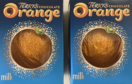 Terry's Milk Chocolate Orange 157g (Pack of 2) Terrys Chocolate Bundle Christmas Kids Stocking Filler Gift Iconic Chocolate Treat Hamper Xmas Party Teatime Zesty Orange Versatile Snack