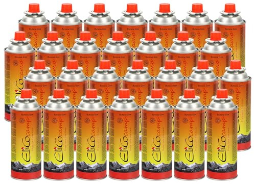 CampSup 28er Pack Gaskartusche 220g (393ml) Isobutan – EN417 Ventilkartusche Easy Click – für Campingkocher, Gaslampe & Heizgeräte
