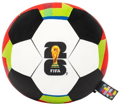 Jazwares FIFA® 9-Inch Red Plush Football - Soft, Collectible World Cup™ Plush Toy - Official FIFA® Pattern - Ages 3+