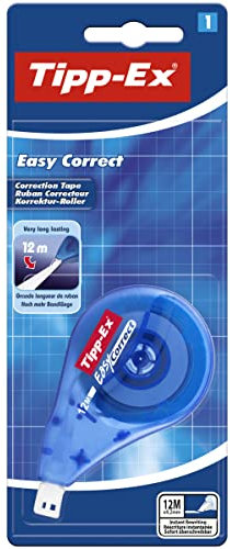 Tipp-Ex Korrekturroller Easy Correct Blister à 1 Stück zum seitlichen Korrigieren, 4.2 mm x 12 m