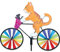 Premier Kite PK26853 Girouette Chat sur Vélo, Multicolore, 40,6 x 8 x 110 cm