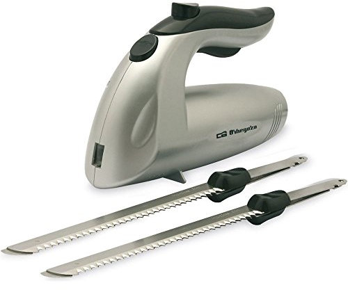 Orbegozo CU 3800 - Elektrisches Messer, 150 W, doppeltes Messer mit Rillen, Sicherheitsschalter, Klinge für gefrorene Speisen