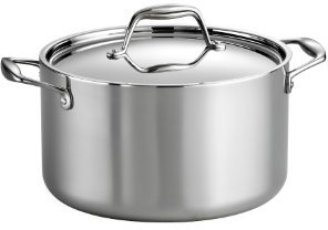 Tramontina 80116/040DS Gourmet 18/10 Stainless Steel Induction-Ready Tri-Ply Clad Covered Sauce Pot, 6-Quart, Stainless by Tramontina