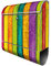 banjado® Design Briefkasten mit Bunte Holzlatten 38,5x46,5x13cm & 2 Schlüssel - Briefkasten Stahl Silber mit Zeitungsfach pulverbeschichtet - Postkasten A4 Einwurf inkl. Montagematerial