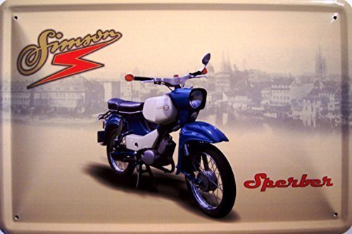 Simson Sperber Motorrad DDR Blechschild Schild Blech Metall Metal Tin Sign 20 x 30 cm