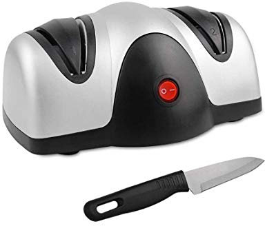 Domaier - Electric Knife Sharpener, Two Stage Blade Honer, Black/Silver, Material: ABS plastic