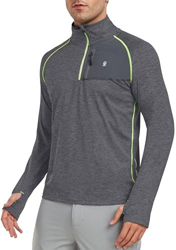 Little Donkey Andy Herren Langarmshirt 1/4 Zip Sportliches Traning Top Schnell Tracknendes Leichte Lauf Golf Wandern Schwarz XXL