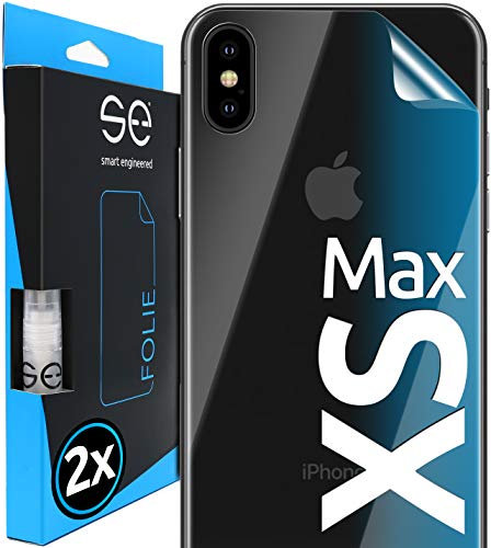 2x se® 3D SCHUTZFOLIE Rückseite Transparent für Apple Iphone XS Max,Selbstheilend, Backcover, einfache blasenfreie Installation, Ultra-Klar,Schutz vor Schmutz, Stoß-Kratzfest, aus Deutschland