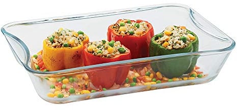 Borosil Rectangular Glass Baking Microwave and Oven Safe Dish - 2.5 L (Transparent, 1 Piece of Rectangular Roaster Dish)