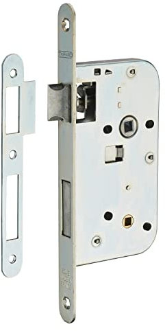 THIRARD - Serrure encastrable à condamnation pour porte de salle de bain et toilettes, axe 50 mm, bouts ronds, zingué