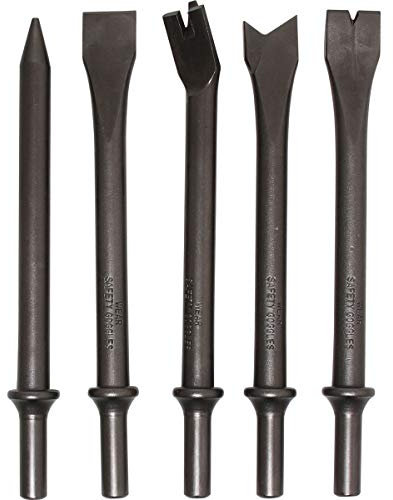 LOT DE 5 BURINS QUEUE RONDE MARTEAU BURINEUR PNEUMATIQUE