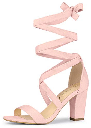 Allegra K Sandales à Lacets croisées à Lacets pour Femmes Rose 41