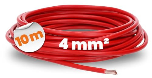 Lapp 4520043 H05V-K 4 mm² rojo I cable de cableado I cable flexible I cable flexible de PVC único I alambre trenzado 4 mm2 I cableado