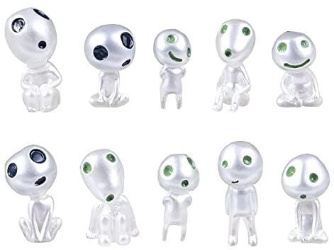 Fayemint 10 Stück Leuchtende Baum Elfen,Mini Gartendeko Prinzessin, Prinzessin Mononoke Figur,Tasche Figuren Ornament aus Kunstharz für Home Garten Innen Draussen Ornament